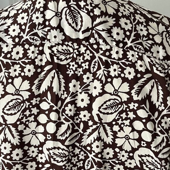 Ralph Lauren Brown / White Floral Women's Button up Blouse SZ L - Picture 7 of 10